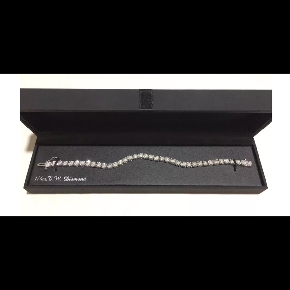 1/4 Ct Diamond Sterling Silver Bracelet